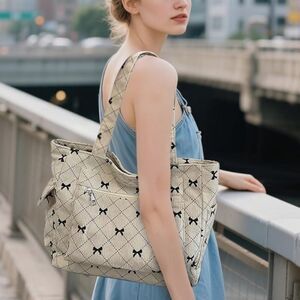 Elegant Black and Cream Tote Bag